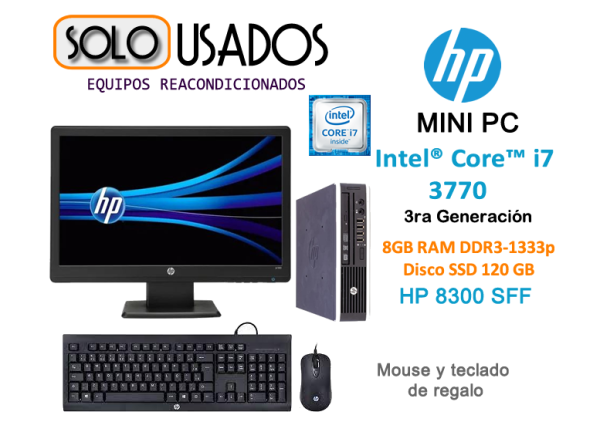 mini pc hp core i7, mas monitor 19 HP