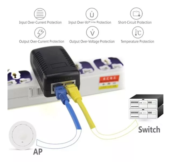 Cargador Inyector Poe Adaptador 48v 0.5a 24w 10/100 - Imagen 5