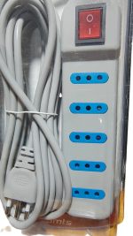 Alargador Enchufe 5 Metros Gris Con Protector Sobrecarga - Imagen 5